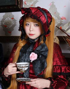 Rating: Safe Score: 0 Tags: 1girl blonde_hair blue_eyes cup flower jewelry lace lips looking_at_viewer ring rose saucer shinku solo teacup User: admin