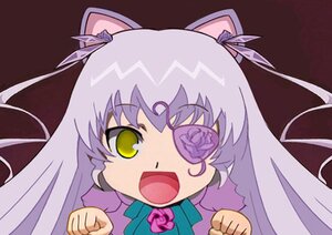 Rating: Safe Score: 0 Tags: 1girl :d barasuishou clenched_hand clenched_hands eyepatch flower hair_ribbon image long_hair open_mouth paw_pose purple_flower ribbon rose smile solo two_side_up yellow_eyes User: admin