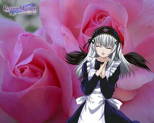 Rating: Safe Score: 0 Tags: 1girl :d black_dress blush closed_eyes dress flower frills hairband image juliet_sleeves long_hair long_sleeves open_mouth rose silver_hair smile solo suigintou wings User: admin