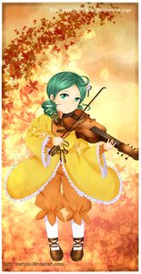Rating: Safe Score: 0 Tags: 1girl alternate_hairstyle autumn autumn_leaves bow_(instrument) drill_hair full_body green_eyes green_hair guitar holding_instrument holding_leaf image instrument kanaria leaf leaf_print long_sleeves looking_at_viewer maple_leaf music playing_instrument solo violin wide_sleeves User: admin