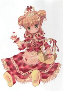 Rating: Safe Score: 0 Tags: 1girl crown dress drill_hair food frills fruit full_body green_eyes image long_sleeves red_dress shinku smile solo twin_drills User: admin