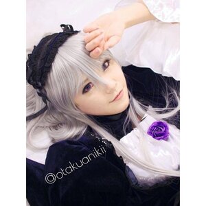 Rating: Safe Score: 0 Tags: 1girl flower gothic_lolita hairband lips lolita_fashion long_hair long_sleeves looking_at_viewer lying purple_eyes purple_flower purple_rose rose silver_hair solo suigintou User: admin