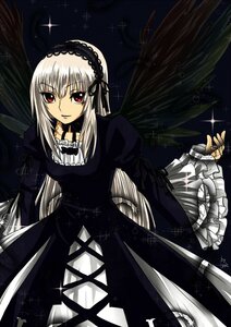 Rating: Safe Score: 0 Tags: 1girl black_dress black_ribbon black_wings dress flower frilled_sleeves frills hairband image juliet_sleeves long_hair long_sleeves looking_at_viewer puffy_sleeves red_eyes ribbon rose silver_hair solo sparkle star_(sky) suigintou wings User: admin