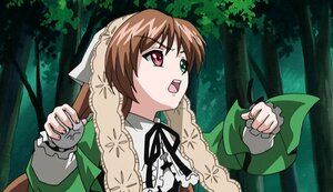 Rating: Safe Score: 0 Tags: 1girl brown_hair dress forest frills green_dress green_eyes head_scarf heterochromia image long_hair long_sleeves nature open_mouth outdoors red_eyes solo suiseiseki tree upper_body User: admin