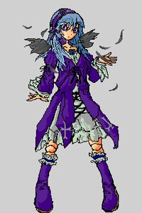 Rating: Safe Score: 0 Tags: 1girl bird black_feathers blue_hair boots dress feathers frills full_body image long_hair long_sleeves purple_eyes purple_footwear simple_background solo standing suigintou wings User: admin