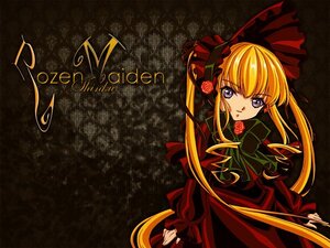 Rating: Safe Score: 0 Tags: 1girl blonde_hair blue_eyes bonnet bow bowtie dress flower green_bow image long_hair long_sleeves looking_at_viewer red_capelet red_dress rose shinku solo twintails very_long_hair User: admin