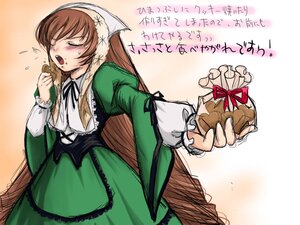 Rating: Safe Score: 0 Tags: 1girl blush box brown_hair chocolate closed_eyes dress eating flying_sweatdrops food food_on_face frills green_dress hairband head_scarf holding holding_food holding_gift image long_hair long_sleeves open_mouth solo suiseiseki valentine very_long_hair User: admin