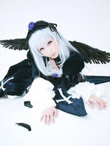 Rating: Safe Score: 0 Tags: 1girl black_dress black_feathers black_ribbon black_wings dress feathers flower frills long_hair long_sleeves looking_at_viewer ribbon rose silver_hair solo suigintou wings User: admin