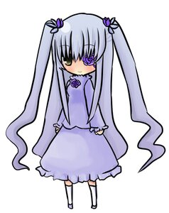 Rating: Safe Score: 0 Tags: 1girl barasuishou blush dress eyepatch flower full_body image kneehighs long_hair long_sleeves looking_at_viewer purple_dress rose simple_background skirt solo standing striped vertical_stripes very_long_hair white_background yellow_eyes User: admin