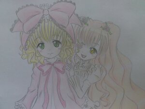 Rating: Safe Score: 0 Tags: 2girls blonde_hair bow dress flower frills hina_ichigo hinaichigo image kirakishou long_hair long_sleeves multiple_girls pair pink_bow rose short_hair sisters traditional_media watercolor_(medium) yellow_eyes User: admin