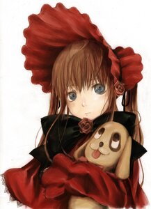 Rating: Safe Score: 0 Tags: 1girl blue_eyes bonnet bow flower image long_hair looking_at_viewer red_flower red_rose rose shinku simple_background solo striped stuffed_animal upper_body white_background User: admin