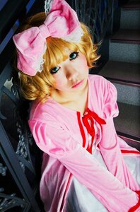 Rating: Safe Score: 0 Tags: 1girl blonde_hair blue_eyes bow curly_hair dress hair_bow hina_ichigo hinaichigo lips looking_at_viewer photo pink_bow pink_dress ribbon short_hair solo traditional_media User: admin