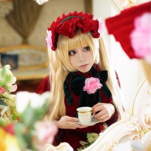 Rating: Safe Score: 0 Tags: 1girl blonde_hair blue_eyes blurry blurry_background blurry_foreground cup depth_of_field dress flower lips long_hair looking_at_viewer photo pink_flower pink_rose realistic rose saucer shinku sitting solo table tea teacup white_rose User: admin