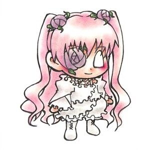 Rating: Safe Score: 0 Tags: 1girl blush chibi dress flower frills fruit full_body image kirakishou long_hair long_sleeves pink_hair plant simple_background smile solo standing very_long_hair vines white_background white_dress User: admin