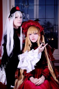 Rating: Safe Score: 0 Tags: 2girls blonde_hair blue_eyes dress flower long_hair long_sleeves multiple_cosplay multiple_girls red_dress red_eyes shinku silver_hair sitting suigintou tagme very_long_hair User: admin