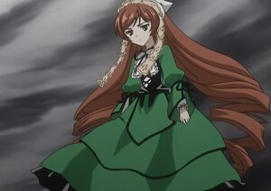 Rating: Safe Score: 0 Tags: 1girl brown_hair dress drill_hair frills green_dress green_eyes heterochromia image long_hair long_sleeves red_eyes solo standing suiseiseki twin_drills very_long_hair User: admin