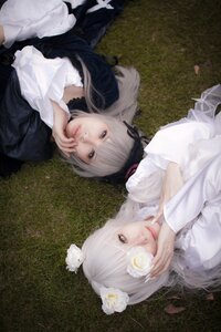 Rating: Safe Score: 0 Tags: 2girls chin_rest dress flower frills gothic_lolita grass hands_on_own_face lips lolita_fashion long_hair long_sleeves looking_at_viewer multiple_cosplay multiple_girls sisters smile tagme User: admin