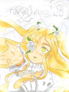 Rating: Safe Score: 0 Tags: 1girl blonde_hair dress flower image kirakishou long_hair rose solo white_flower white_rose yellow_eyes User: admin