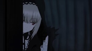 Rating: Safe Score: 0 Tags: 1girl bangs closed_mouth curtains dress eyebrows_visible_through_hair grey_hair image long_hair looking_at_viewer red_eyes smile solo suigintou User: admin