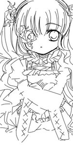 Rating: Safe Score: 0 Tags: 1girl dress greyscale image kirakishou long_hair long_sleeves looking_at_viewer monochrome simple_background solo tears upper_body white_background User: admin