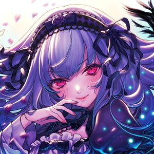 Rating: Safe Score: 0 Tags: 1girl bad_id bad_pixiv_id blush bow close-up closed_mouth dress face feathers flower frills gothic_lolita hair_ribbon hairband image lace lips lolita_fashion lolita_hairband long_hair long_sleeves looking_at_viewer lowres neck_ribbon petals portrait puffy_sleeves red_eyes ribbon rose rozen_maiden senchat silver_hair smile solo suigintou User: admin