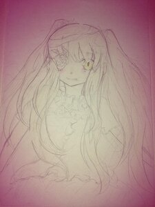 Rating: Safe Score: 0 Tags: 1girl blush image kirakishou lineart long_hair looking_at_viewer monochrome sketch smile solo traditional_media upper_body veil User: admin