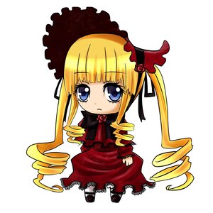 Rating: Safe Score: 0 Tags: 1girl bangs blonde_hair blue_eyes bonnet bow chibi dress drill_hair full_body image long_hair long_sleeves looking_at_viewer red_dress ribbon shinku simple_background solo standing twin_drills twintails white_background User: admin