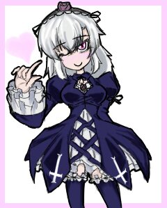 Rating: Safe Score: 0 Tags: 1girl ;) dress frills gothic_lolita hairband image index_finger_raised juliet_sleeves long_hair long_sleeves looking_at_viewer one_eye_closed pink_eyes rose silver_hair smile solo suigintou thighhighs User: admin