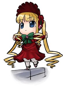 Rating: Safe Score: 0 Tags: 1girl artist_request balancing bangs blonde_hair blue_eyes blush bonnet bow bowtie chibi dress drill_hair full_body green_bow hat image leg_up long_hair long_sleeves looking_at_viewer outstretched_arms red_dress rozen_maiden shinku simple_background solo standing standing_on_one_leg twin_drills twintails very_long_hair wavy_mouth white_background white_legwear User: admin