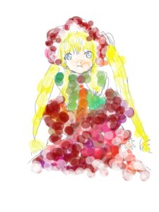 Rating: Safe Score: 0 Tags: 1girl blonde_hair blue_eyes dress flower hat image shinku solo striped User: admin