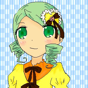 Rating: Safe Score: 0 Tags: 1girl blush bow emphasis_lines eyebrows_visible_through_hair green_eyes green_hair image kanaria plaid plaid_background ribbon smile solo striped striped_background User: admin