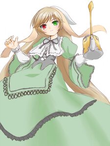 Rating: Safe Score: 0 Tags: 1girl blonde_hair brown_hair commentary_request dress frills ginjyasei green_dress green_eyes heterochromia image long_hair long_sleeves looking_at_viewer red_eyes ribbon rozen_maiden smile solo suiseiseki very_long_hair watering_can User: admin