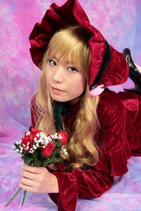 Rating: Safe Score: 0 Tags: 1girl blonde_hair blue_eyes blurry closed_mouth flower holding lips long_hair looking_at_viewer realistic shinku solo upper_body User: admin