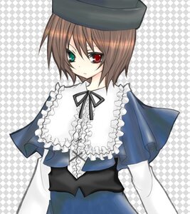 Rating: Safe Score: 0 Tags: 1girl argyle argyle_background argyle_legwear board_game brown_hair checkered checkered_background checkered_floor checkered_kimono checkered_scarf checkered_skirt chess_piece dress frilled_shirt_collar frills green_eyes halftone_background hat heterochromia image long_sleeves perspective plaid_background red_eyes short_hair solo souseiseki tile_floor tile_wall tiles top_hat vanishing_point User: admin