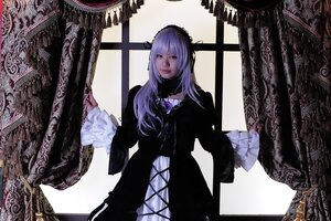 Rating: Safe Score: 0 Tags: 1girl black_dress dress frilled_sleeves frills gothic_lolita hairband lips lolita_fashion lolita_hairband long_hair long_sleeves purple_hair solo suigintou wide_sleeves User: admin