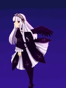 Rating: Safe Score: 0 Tags: 1girl bangs black_dress black_wings blue_background boots cross dress frills full_body hairband image long_hair long_sleeves purple_background red_eyes ribbon simple_background solo standing suigintou very_long_hair wings User: admin