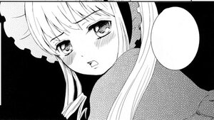 Rating: Safe Score: 0 Tags: 1girl blush drill_hair face greyscale image long_hair looking_at_viewer monochrome open_mouth shinku solo User: admin