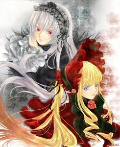 Rating: Safe Score: 0 Tags: 2girls blonde_hair blue_eyes bonnet dress drill_hair flower frills image long_hair long_sleeves looking_at_viewer multiple_girls pair red_eyes rose shinku silver_hair suigintou very_long_hair User: admin