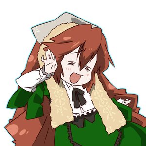 Rating: Safe Score: 0 Tags: 1girl :d >_< blush blush_stickers brown_hair closed_eyes dress frills green_dress hat image long_hair long_sleeves open_mouth smile solo suiseiseki very_long_hair white_background User: admin