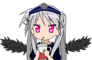 Rating: Safe Score: 0 Tags: 1girl bangs black_wings bubble_tea cup drink drinking drinking_straw feathered_wings feathers flower grey_hair hairband holding_cup image long_hair solo striped suigintou upper_body white_background wings User: admin