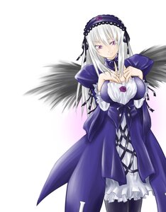 Rating: Safe Score: 0 Tags: 1girl black_wings breasts cowboy_shot dress frills hairband image juliet_sleeves long_hair long_sleeves looking_at_viewer pink_eyes puffy_sleeves silver_hair smile solo standing suigintou very_long_hair white_background wings User: admin