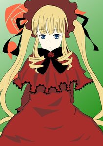 Rating: Safe Score: 0 Tags: 1girl blonde_hair blue_eyes bonnet bow bowtie capelet dress drill_hair flower green_background image long_hair long_sleeves looking_at_viewer red_dress shinku sidelocks simple_background solo twintails very_long_hair User: admin