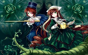 Rating: Safe Score: 0 Tags: 2girls brown_hair commentary_request dress flower frills green_dress green_eyes hat heterochromia holding image long_hair long_sleeves mtyy multiple_girls pair photoshop_(medium) red_eyes rose rozen_maiden scissors short_hair siblings sisters souseiseki suiseiseki top_hat twins very_long_hair watering_can User: admin