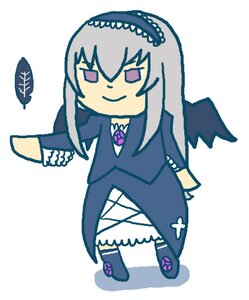 Rating: Safe Score: 0 Tags: 1girl black_wings chibi dress full_body hairband image long_hair long_sleeves simple_background smile solo suigintou white_background wings User: admin