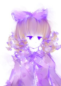 Rating: Safe Score: 0 Tags: 1girl animal_ears flower hinaichigo image purple_eyes purple_theme solo striped vertical_stripes User: admin