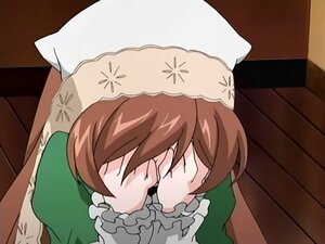 Rating: Safe Score: 0 Tags: 1girl blush brown_hair closed_eyes covering_face dress frills green_dress hands_on_own_face hat image long_sleeves solo suiseiseki User: admin