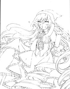Rating: Safe Score: 0 Tags: 1girl auto_tagged capelet closed_eyes dress frills greyscale hat image lineart long_hair long_sleeves monochrome ribbon santa_hat smile solo suiseiseki very_long_hair User: admin