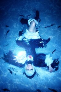Rating: Safe Score: 0 Tags: 1girl air_bubble bird blonde_hair boots bubble caustics dress feathers fish flower gothic_lolita lips long_hair realistic rose solo suigintou underwater water User: admin