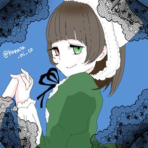 Rating: Safe Score: 0 Tags: 1girl bangs blunt_bangs brown_hair closed_mouth dress eyebrows_visible_through_hair fence fishnets green_dress green_eyes heterochromia image juliet_sleeves long_sleeves looking_at_viewer puffy_sleeves red_eyes ribbon smile solo suiseiseki twitter_username User: admin