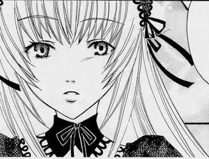 Rating: Safe Score: 0 Tags: 1girl greyscale hair_ribbon image long_hair looking_at_viewer monochrome neck_ribbon portrait ribbon solo suigintou User: admin